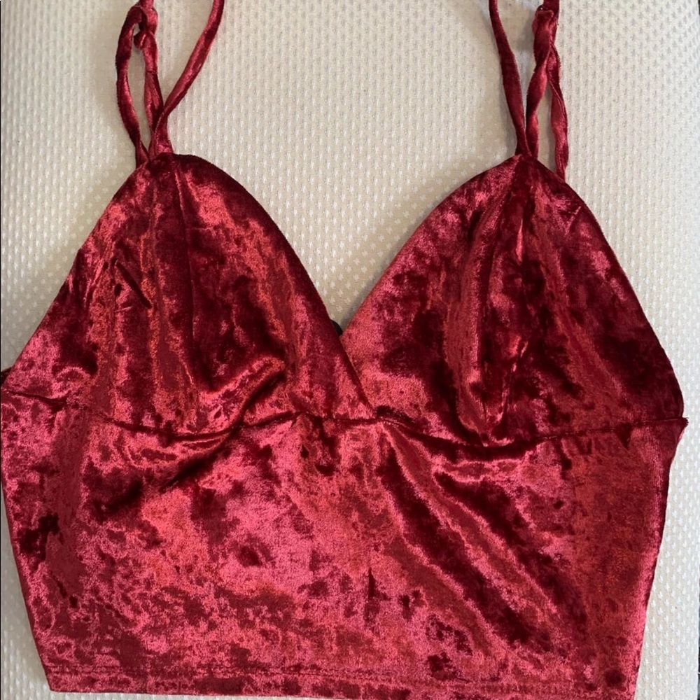 SHEIN velvet crop top